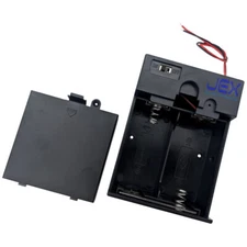 Twin/2X/Two D DIY Battery Holder Case Box 3V With Power Switch & Bare Wire Ends