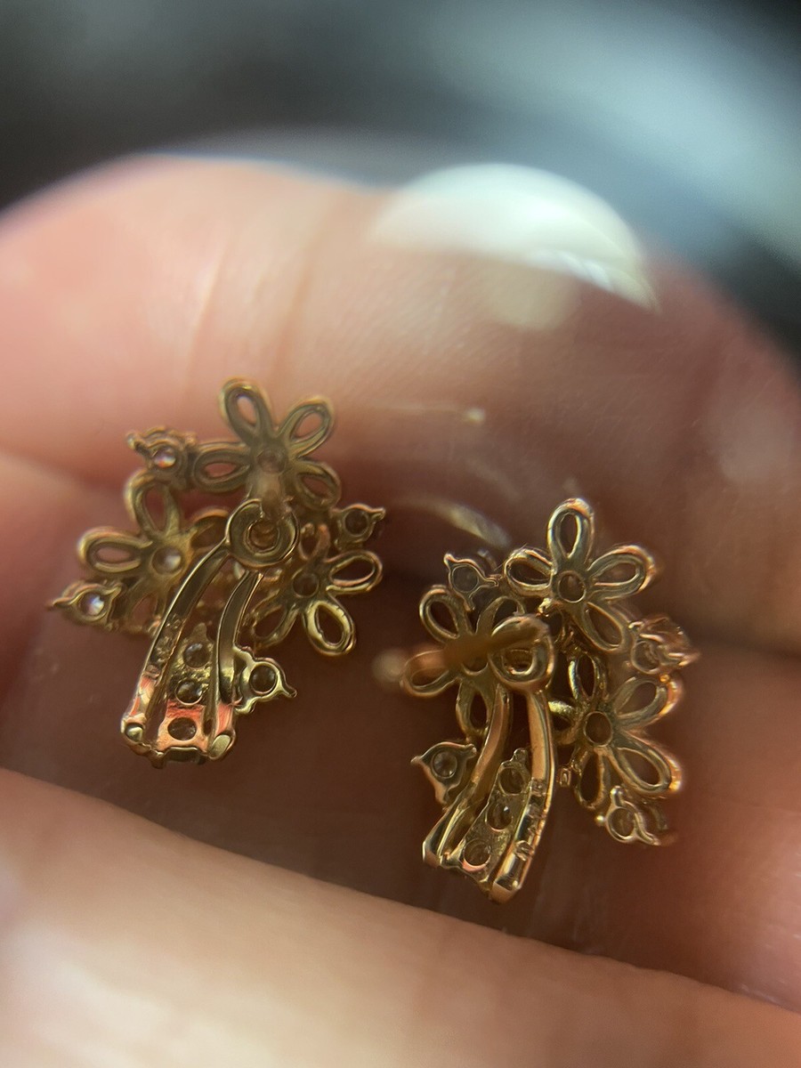 18k K18 Real Gold Japan Flowers Floral Rositas vintage