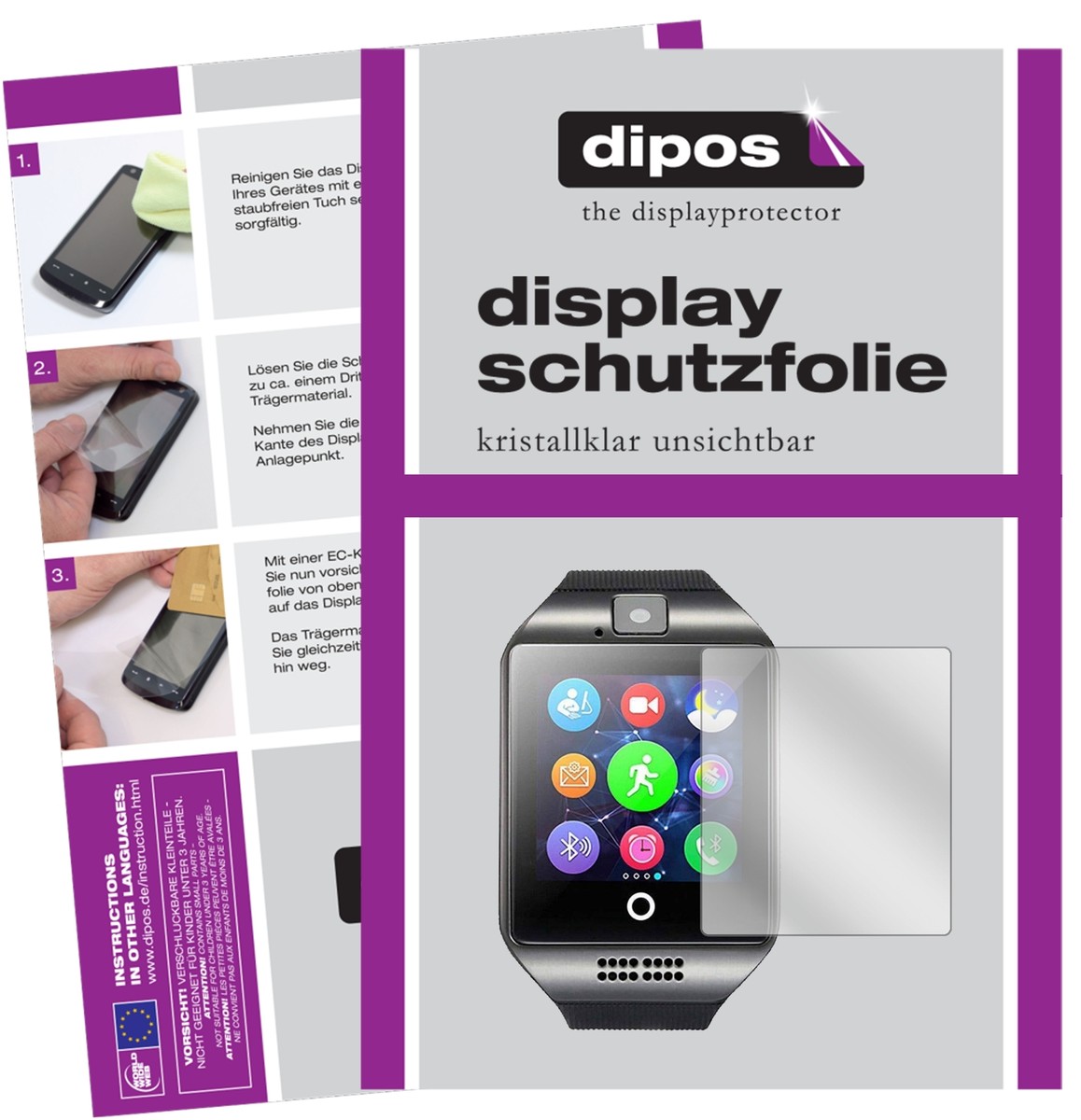 5x Pellicola Protettiva per InterActive SmartWatch Q18 Protezione Antiriflesso