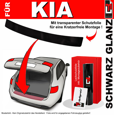 Lackschutzfolie Ladekantenschutz für Kia Carens FJ bis 2006 Schwarz glanz