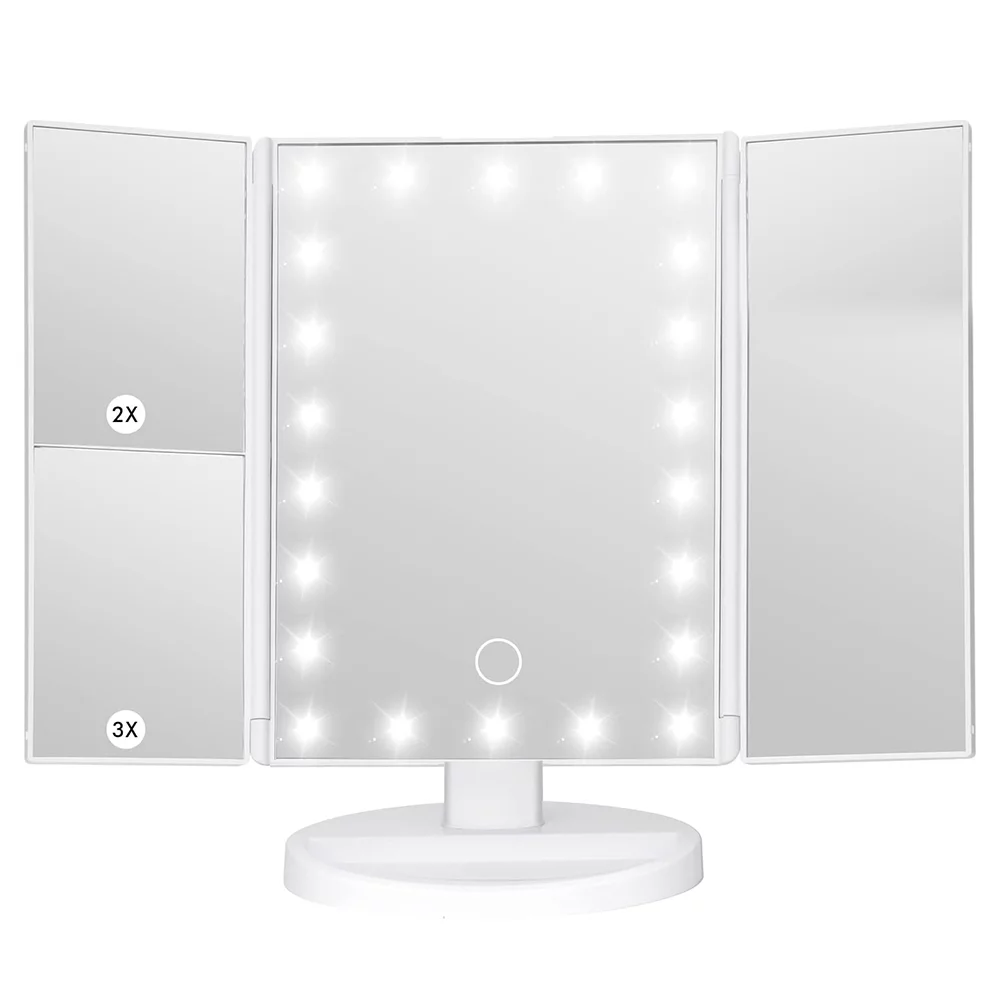 Lighted Makeup Mirror with 22 LED Lights 2X 3X Magnification-image