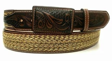 MEN'S WESTERN LEATHER BELT. SADDLE HORSE COWBOY RODEO BELT. CINTO CHARRO VAQUERO