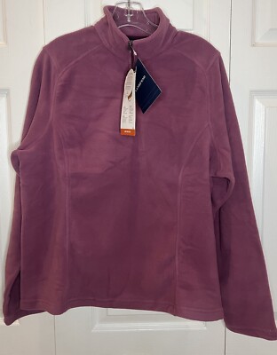 NWT Lands  End Womens Fleece Polartec Aircore 100 1/4 Zip Jacket Top L