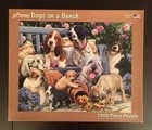VERMONT CHRISTMAS COMPANY PUZZLE “DOGS ON A BENCH” 1000 PIECES COMPLETE  — photo 1