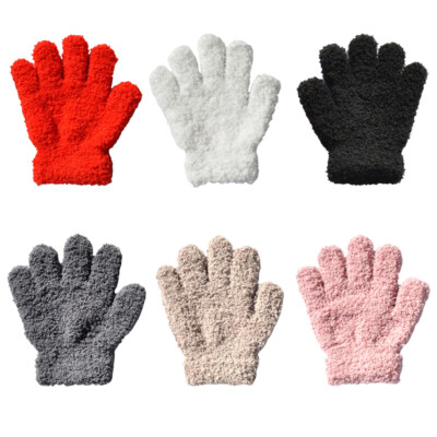 New Children Warm Gloves Winter Stretch Gloves Boys Girls Knit Thickened Glov #q