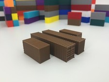 4 - SHIPPING CONTAINERS  2 20' and 2 40' Containers - N Scale 1:160 - BROWN
