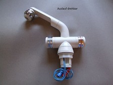 Wasserhahn warm kalt Einhebelmischer weiss/chrom für 12V  Wohnmobil, Wohnwagen