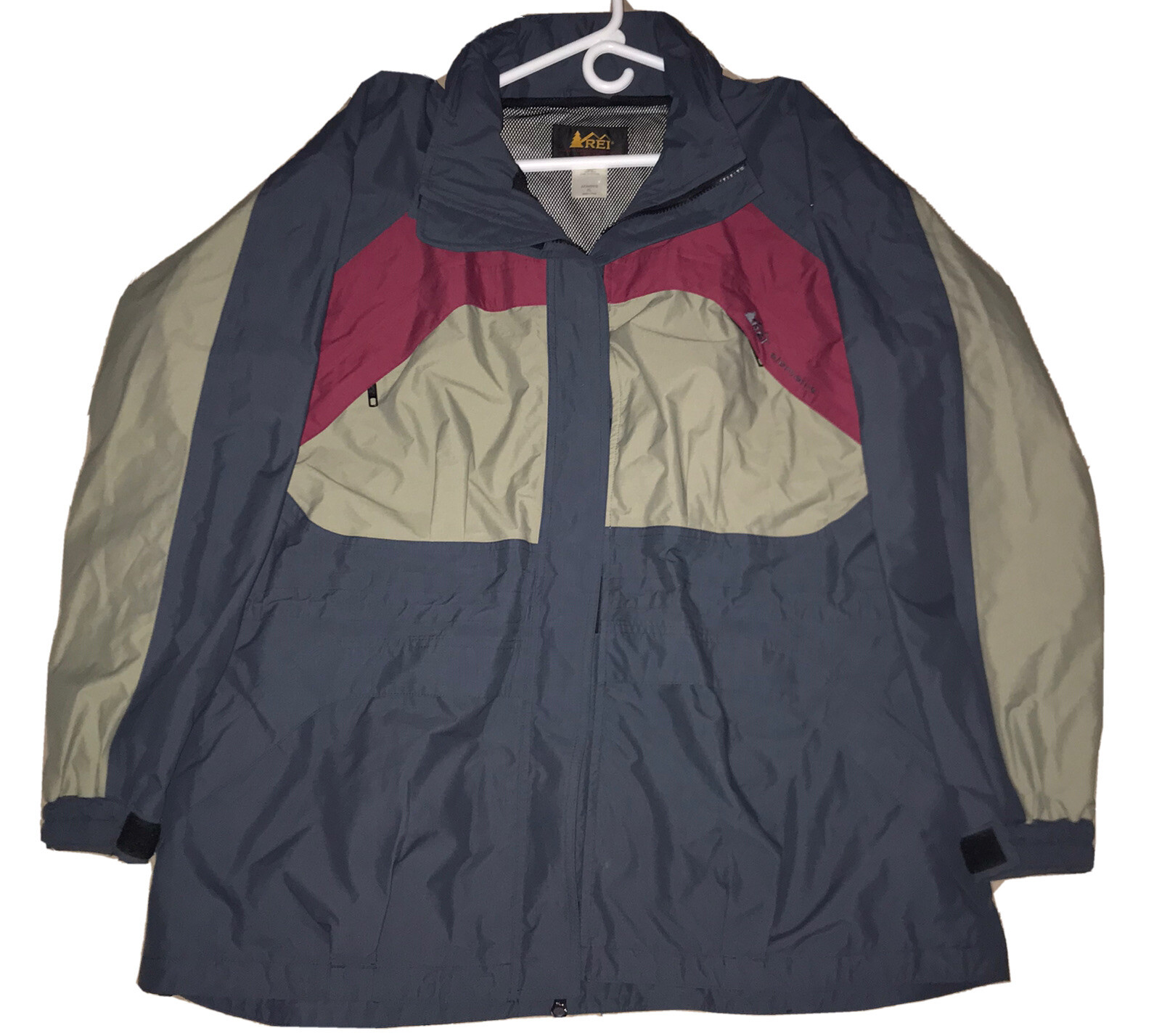 REI ELEMENTS 100% Nylon Shell RAIN JACKET Hiking/… - image 1