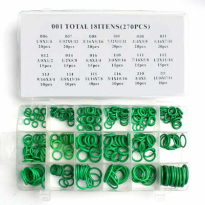 270PCS 18 Sizes A/C AC System O-Ring Gasket Seals Washer Rapid Seal Repair Kits