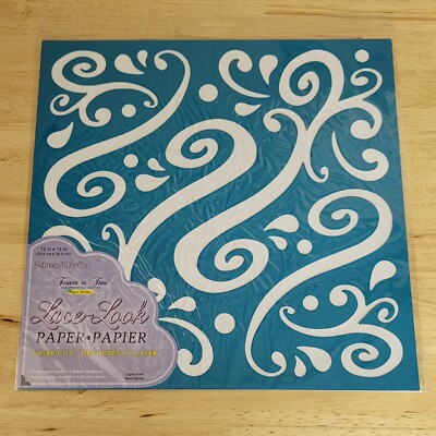 Forever In Time 12''x12'' LACE LOOK PAPER 2 Piece Set Lace Paper & Cardstock Teal
