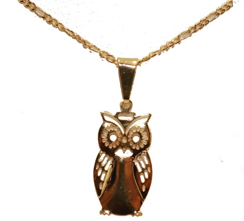 Owl Pendant 18k Gold Plated Pendant 