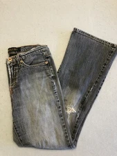 Jeanstar Jeans Women's 8 Gray Denim Flare Made in Egypt Casual Pants