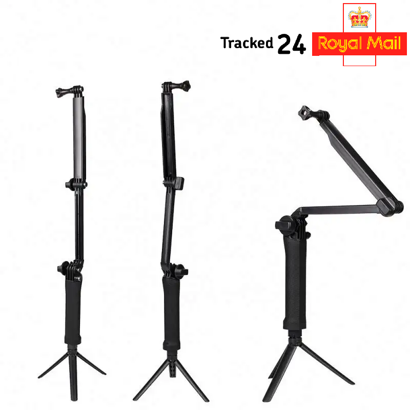 For GoPro Support 3-Way Tripod Camera Holder Black GoPro 3 in 1 Tripod