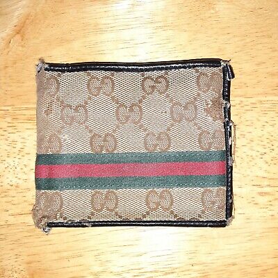 Gucci Brown Green Red Bifold Wallet. Vintage, still usable. In fair  condition. | eBay