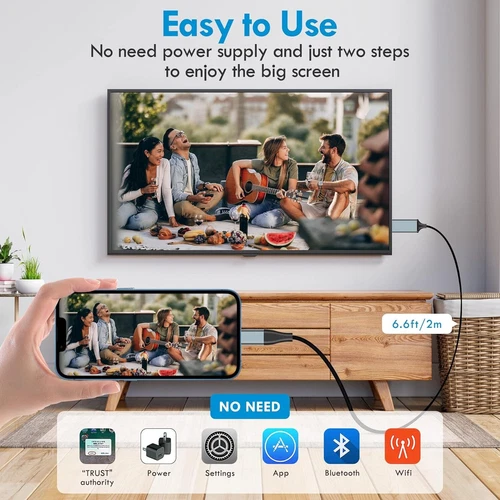 Adaptador Lightning a HDMI, Cable HDMI para Iphone a TV Compatible con iPhone - Imagen 3 de 7
