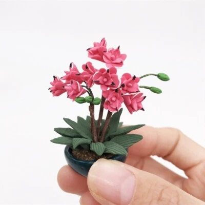 Miniatur Puppenhaus Gartendeko Maßstab 1:12 Keramik Blumentopf Pflanzen Set - Bild 1 von 4