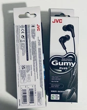 JVC Gummy Plus HA-FX7M Stereo Headphones Earbuds Remote + Microphone - 2 Pair