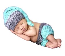 2 PC Newborn Knit Pants And Sleeping Cap 0-2 Mo