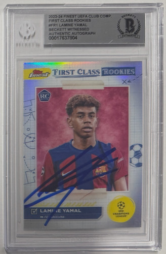 2023-24 Topps Finest UCC First Class Rookies Lamine Yamal RC #FR1 Beckett BAS