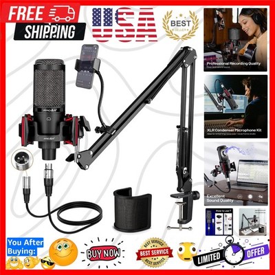 Condenser Microphone XLR,Professional Studio Recording Microphone for Compute...
