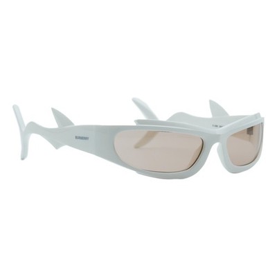 Burberry White Frame Sunglasses with Brown Tint Amazon.com: BURBERRY BE4291 Rectangle Shape Nylon Sunglasses  main image 2