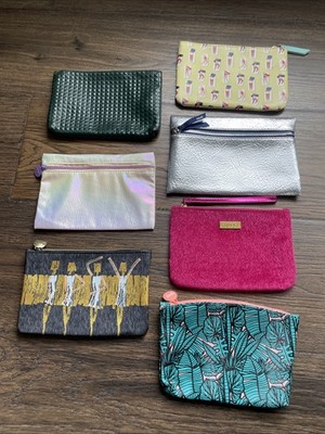 Lot of 7 IPSY Zippered Bags Makeup Pouch Cosmetic Travel Bags Accessories /Lined