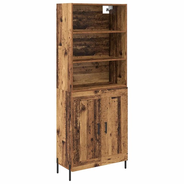 Highboard Altholz Holzwerkstoff 69,5 Cm Breit 32,5 Cm Tief 180 Cm Hoch-image