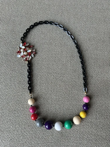 Collana catena perle cristallo Miu Miu