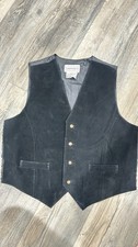 Saddlery Men's Pig Suede Vest Black Size L Nylon Regular WPL 5824