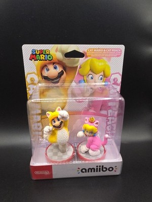 Nintendo Cat Mario and Cat Peach Amiibo Figures Super Mario Collection NIB