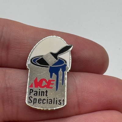 #ad Vintage ACE Paint Specialist Bucket amp; Brush Enamel Lapel Pin Hardware Store Rare $29.95