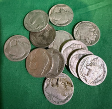 12 pcs. Silver Indian Head Buffalo Nickles Very Used Condition See Picture BX5