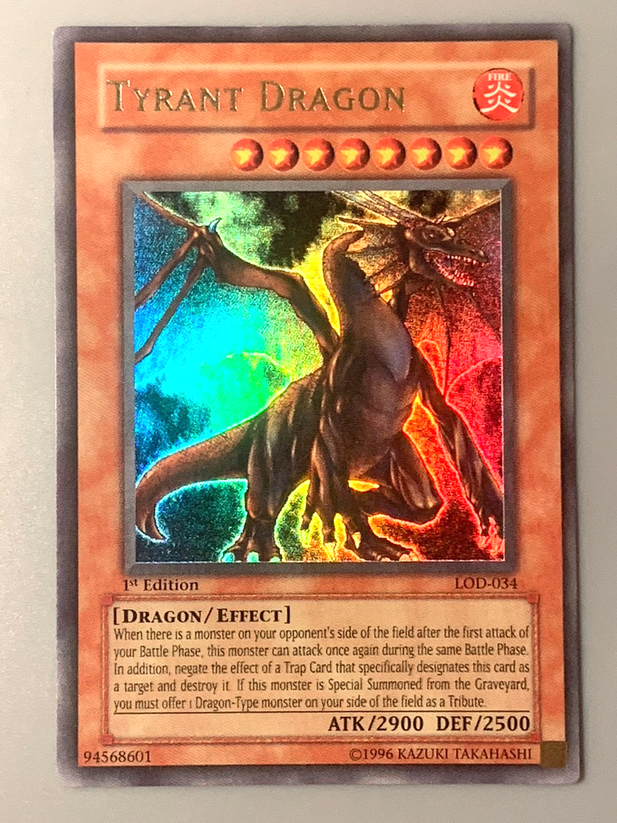 yugioh Tyrant Dragon LOD-034 Ultra Rare 1st Edition VLP Near Mint