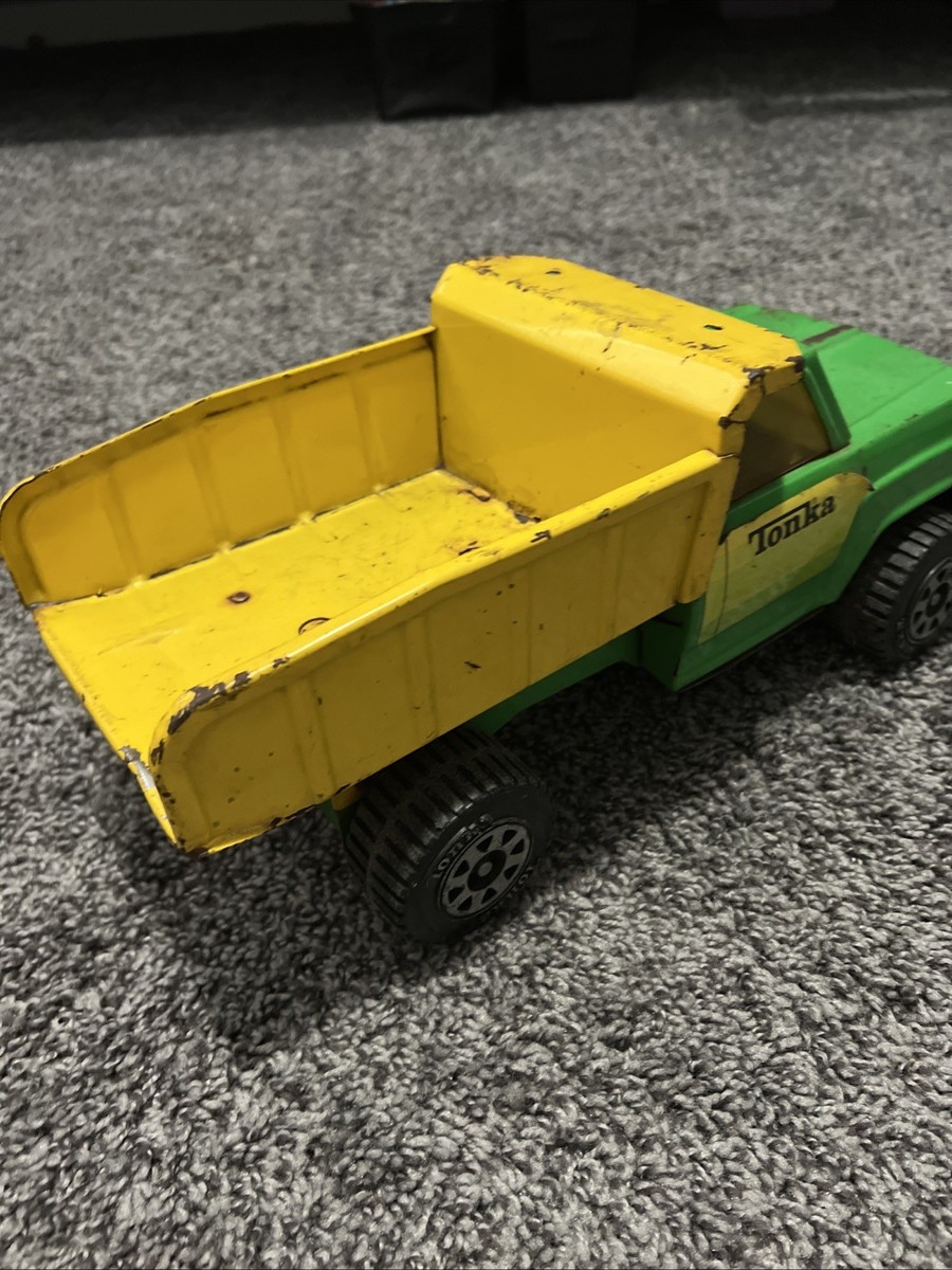 Vintage Tonka 13190 Dump Truck Green Yellow 14