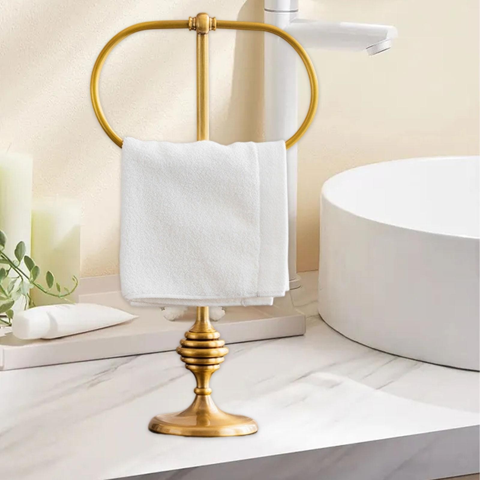 Ring Hand Towel Holder Hanger For Vanity Countertop Home Dec
