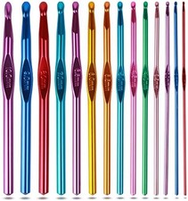 Crochet Hooks Set Aluminum Handle Knitting Needles
