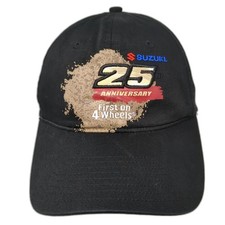 Suzuki 25 Anniversary First On 4 Wheels Strapback Baseball Cap Black One Size