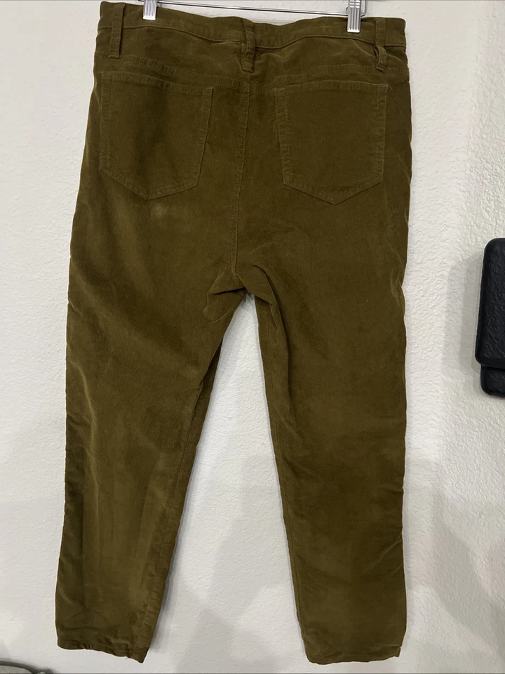 Pantalones de pana ajustados esenciales para mujer Garnet Hill BIRCHWOOD TAN amarillo otoño 12 Foto 4 de 4
