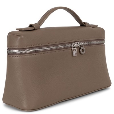 72404 auth LORO PIANA Warm Mastic taupe leather EXTRA POCKET L19