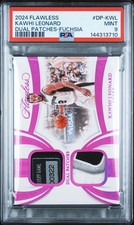 2024 PANINI FLAWLESS DUAL PATCHES FUCHSIA #DP-KWL KAWHI LEONARD 3/5 PSA 9