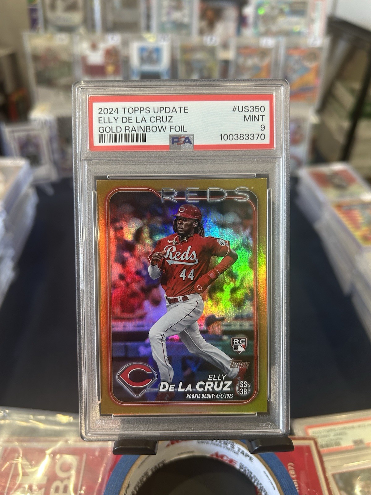 2024 Topps Update Gold Rainbow Foil Elly de La Cruz #US350 Psa 9