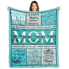 Mom Blanket Birthday Gift for Mother from Daughter Son Mothers Day Throw