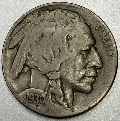 1930-S Buffalo Nickel 5C 5 Cents San Francisco Mint F/VF Fine - Very Fine ST265