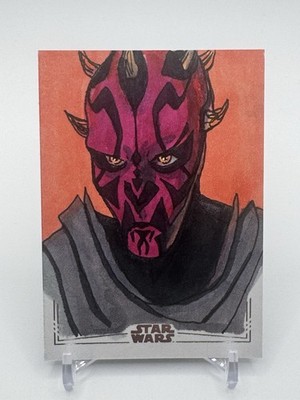 2025 Topps Star Wars Chrome Maul Silver Foil Sketch Card by Jaime Lopez