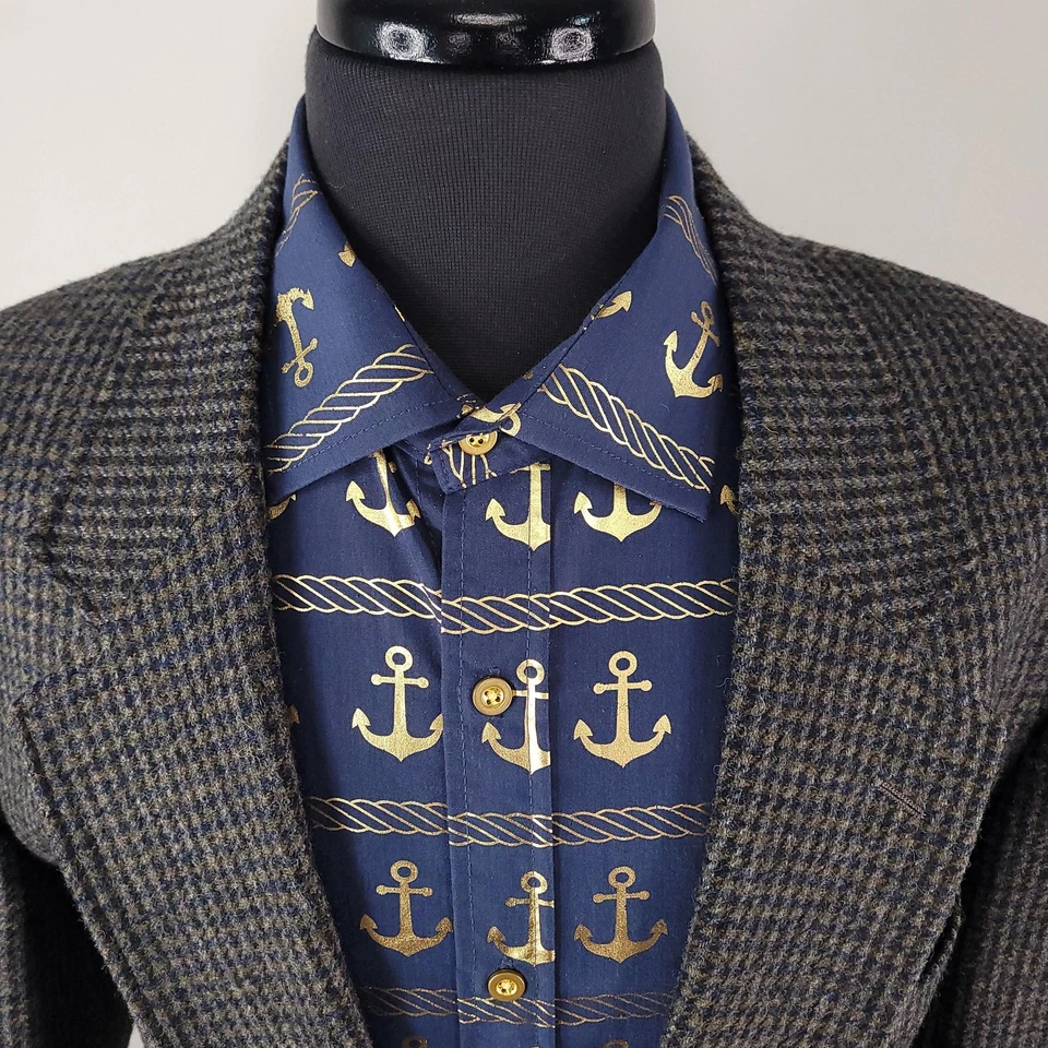 Blazer Woolrich Para Hombres Grande Pata de Gallo Lana Tweed Abrigo Deportivo Chaqueta Hecho en EE. UU. Foto 2 de 4