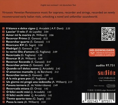 ARCADELT / HOFBAUER / BEHR - CO'L DOLCE SUONO NEW CD