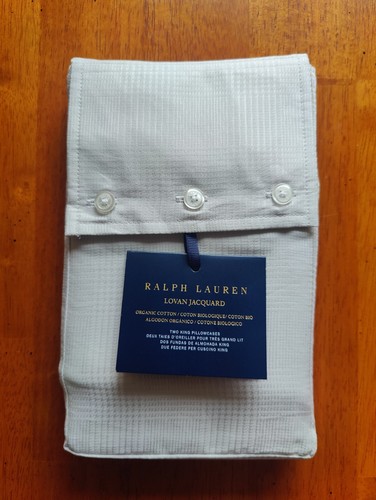 Ralph Lauren KING Platinum Lovan Jacquard Organic Cotton Pair