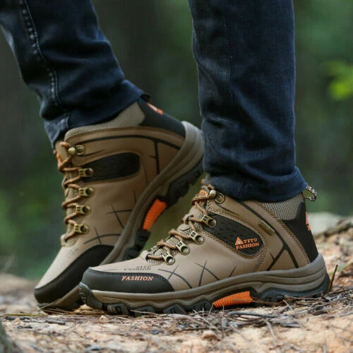 Herren Wasserdichte Knöchelstiefel Outdoor Leder Stiefel Wanderschuhe Stiefel - Bild 17 von 28