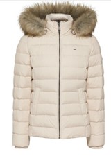 Tommy Hilfiger Essential Puffer Coat Ladies Smooth Stone Size M (12) #ref 105