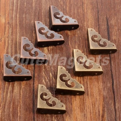 4X Decorative Jewelry Chest Wooden Box Fittings Box Corner Protector Guard Metal